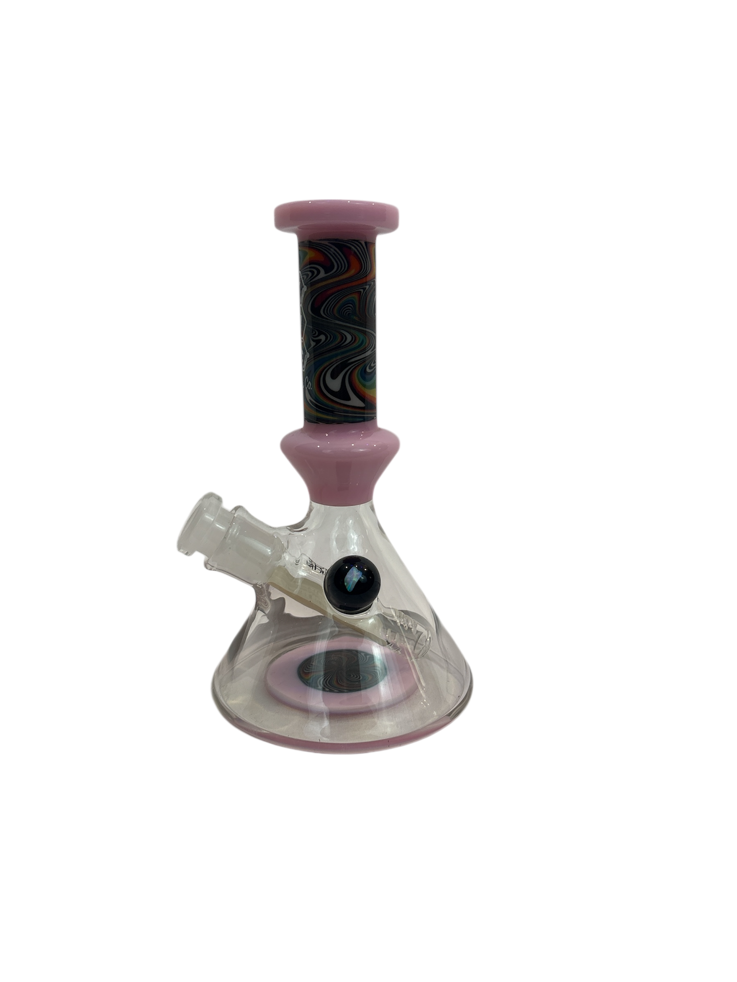 THC GLASS CO. WATER PIPES / Beaker / Pink W/ Wig Wag